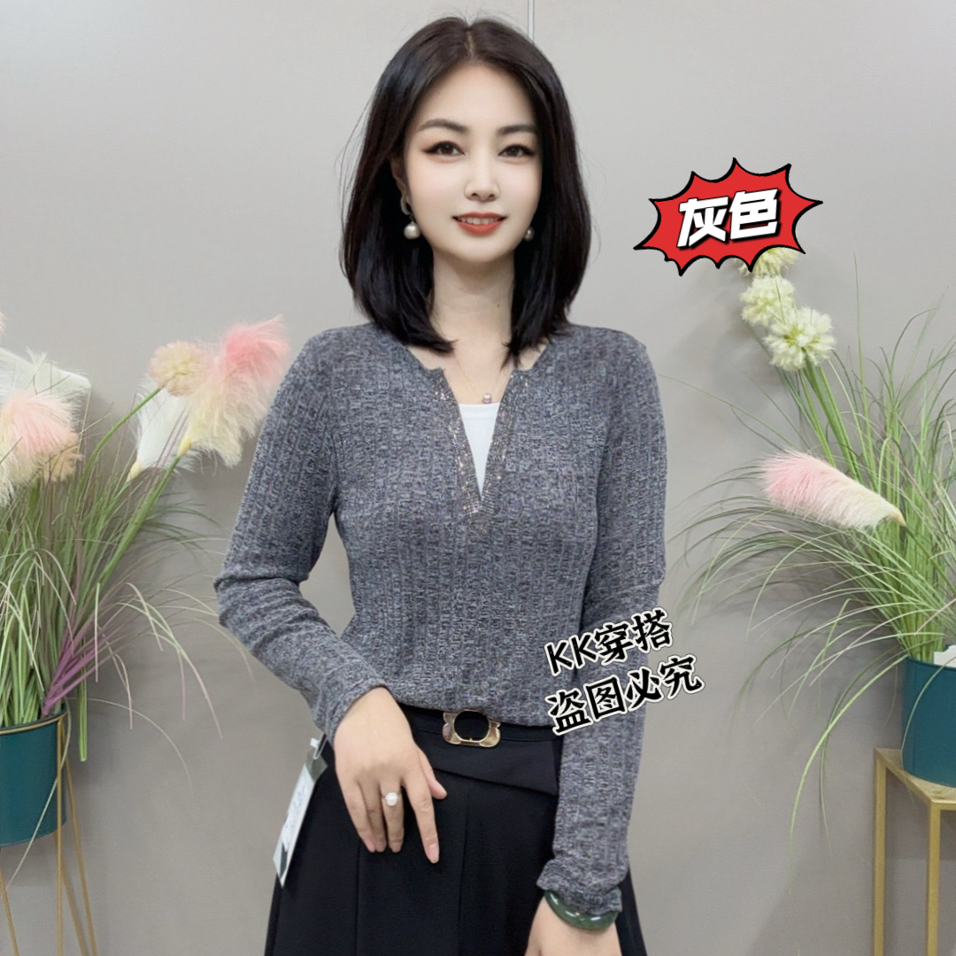 【KK】LLH25151秋季上新设计感假两件气质显瘦百搭衬衫