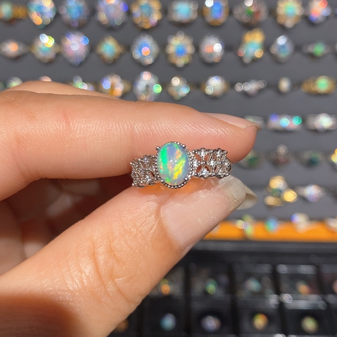 欧泊银S925镶嵌戒指