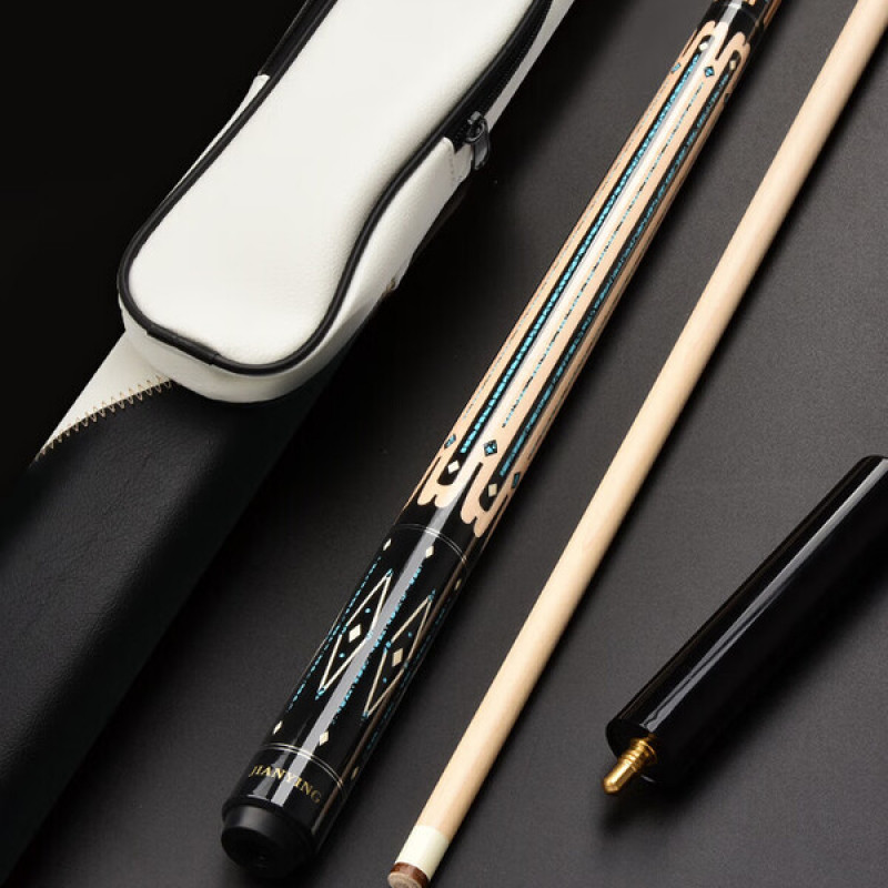 健英台球杆超越系列大头中式黑8八球美式九球杆桌球杆12.5mm 星河