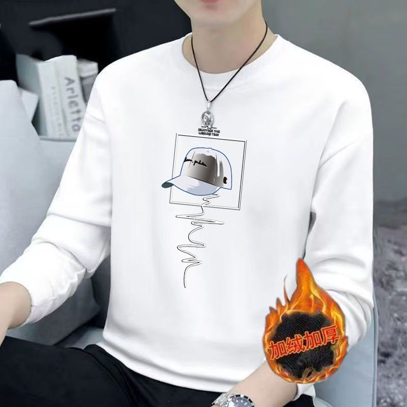 2025男女时尚百搭宽松秋冬长袖圆领卫衣加绒加厚棉柔亲肤保暖