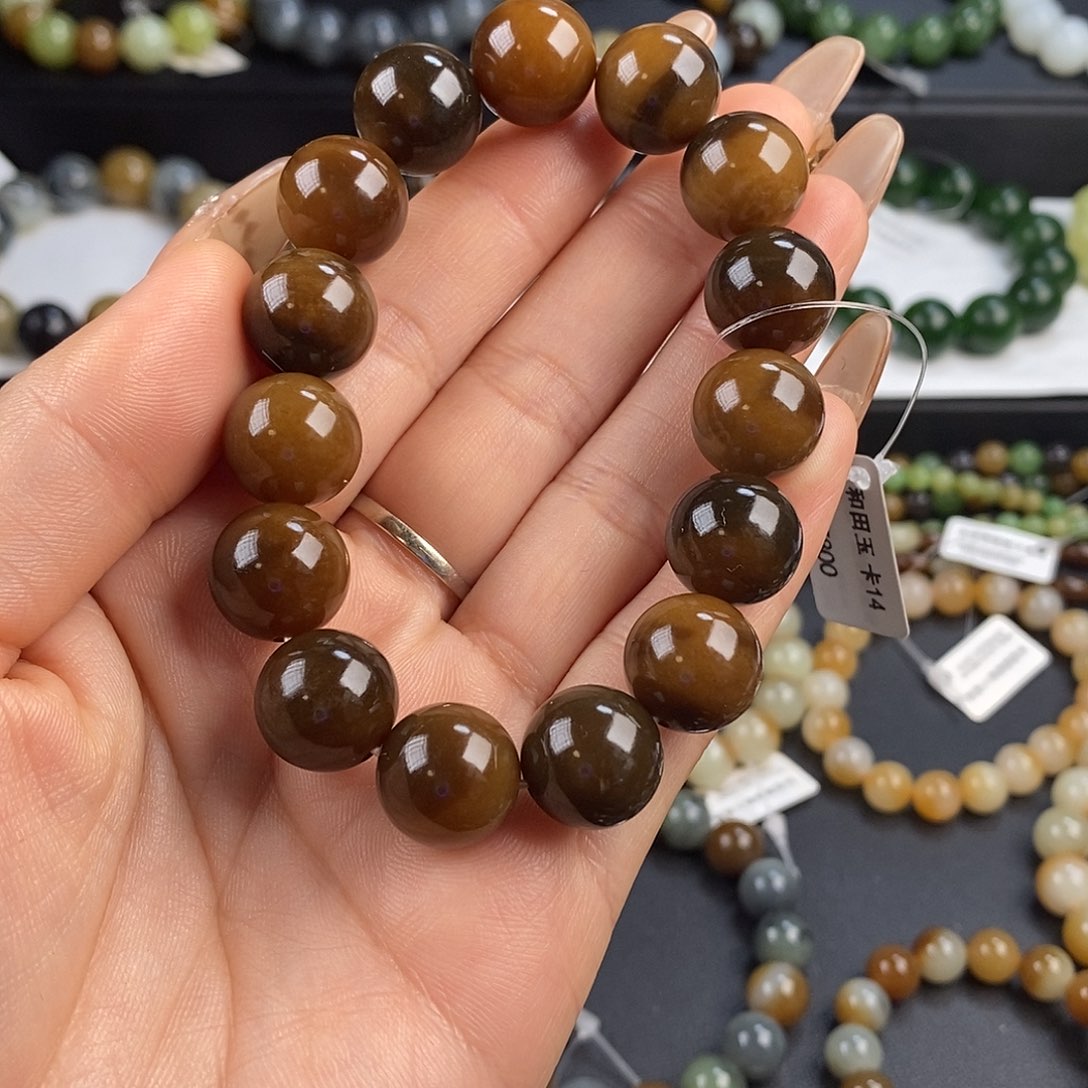 和田玉手串未镶嵌亮*