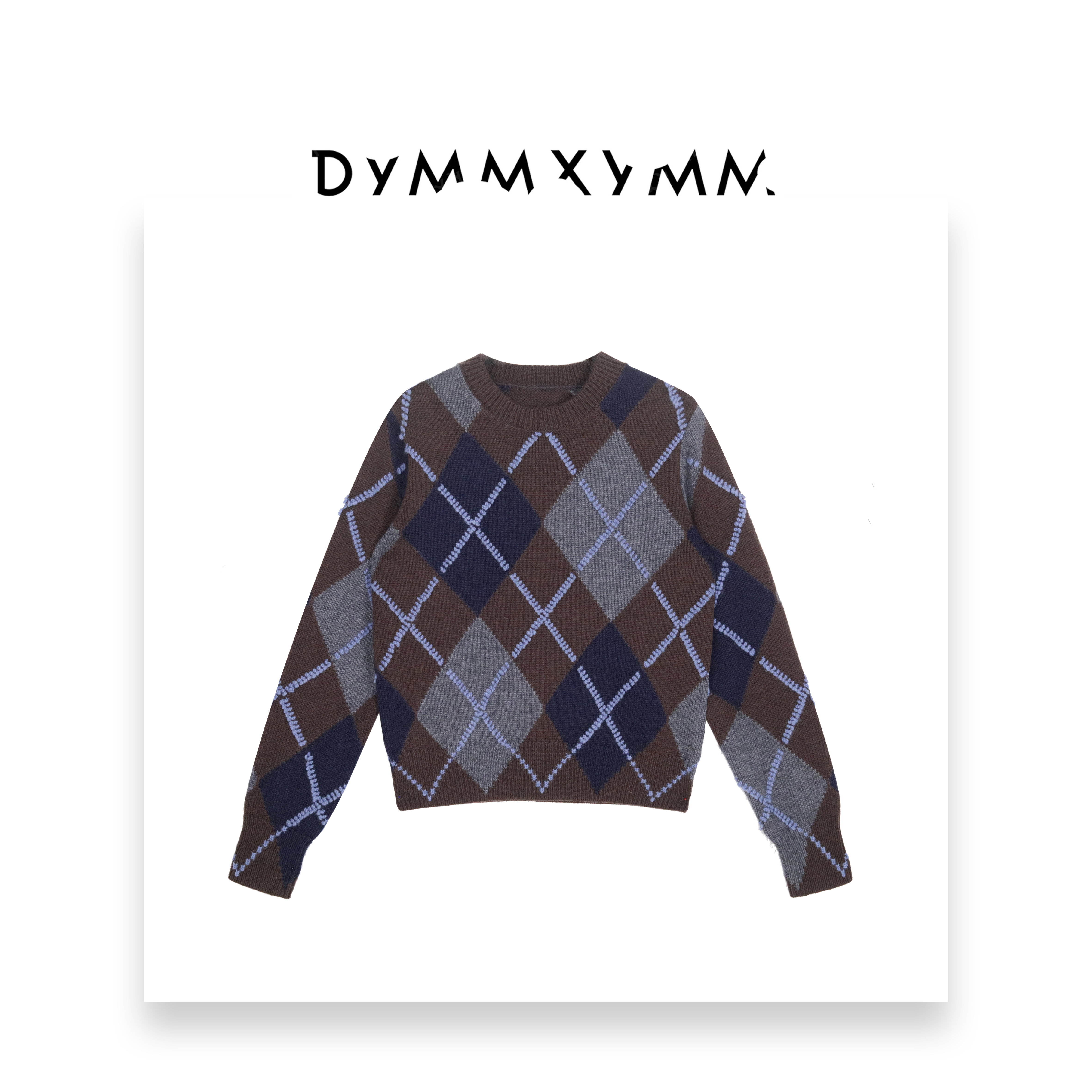【DYMMXYMM】--.菱形格羊毛套头针织衫-5FW-W250871