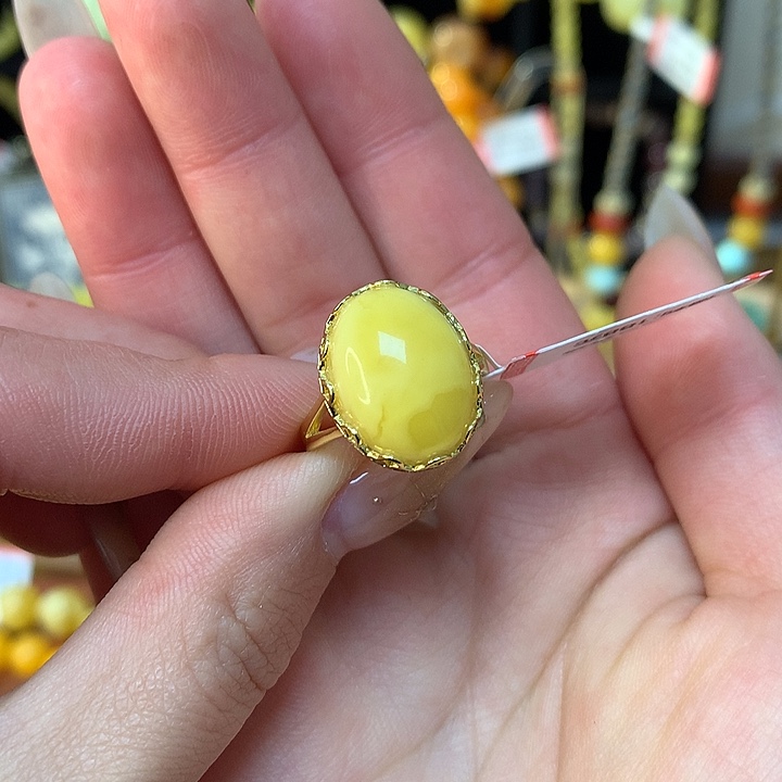 琥珀手链未镶嵌蜜蜡戒指单个