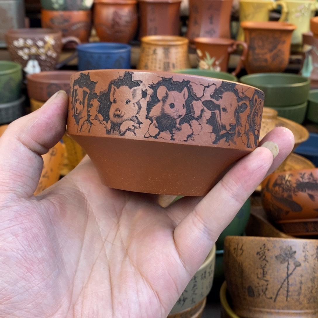 紫砂杯子宜兴全手工紫砂杯