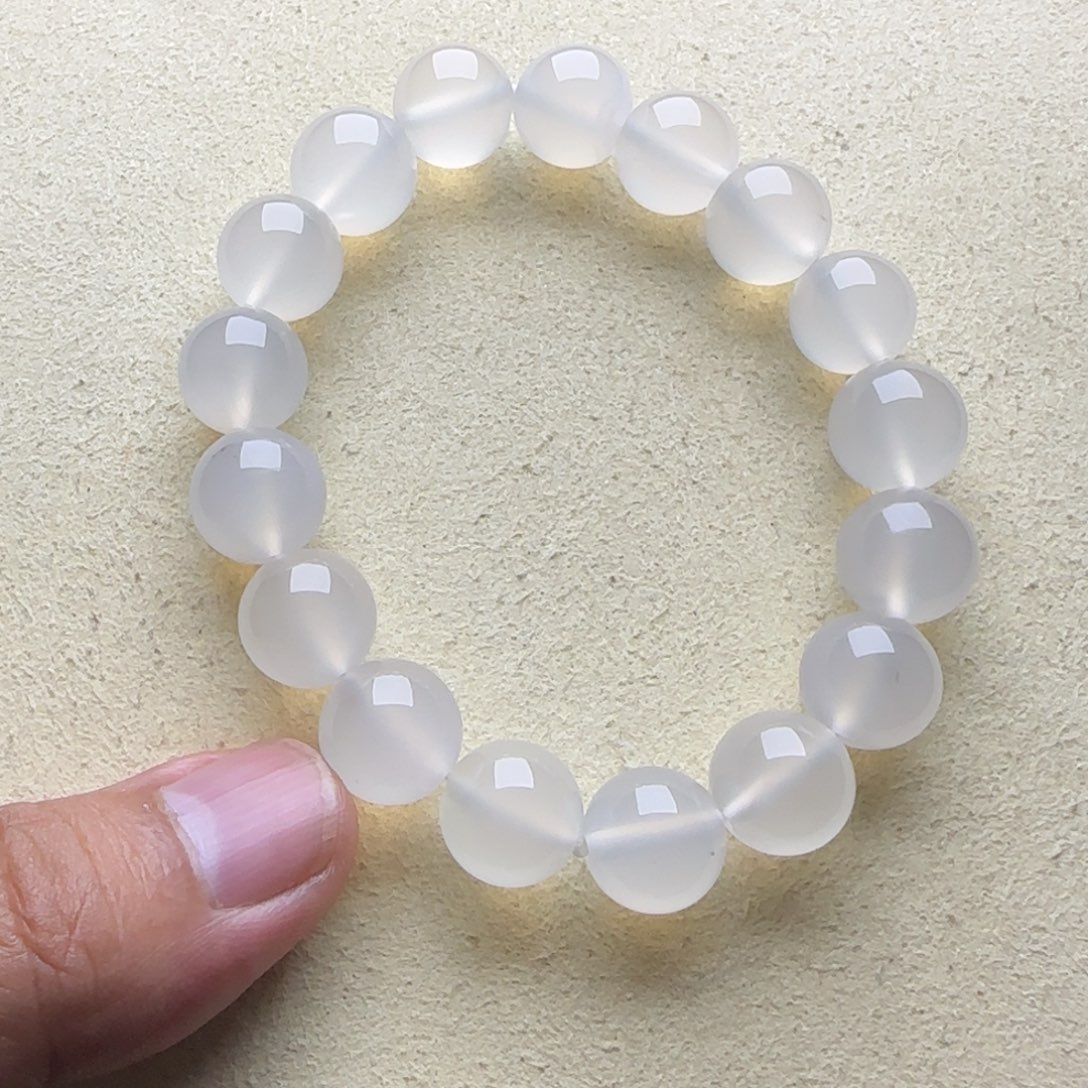 未镶嵌手链玛瑙/玉髓12mm荔枝冻圆珠