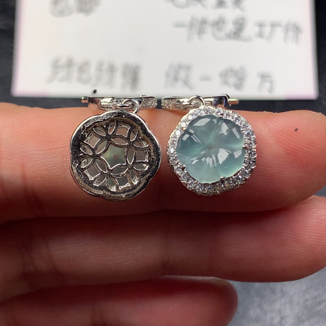 颈饰未镶嵌翡翠有钱花耳坠