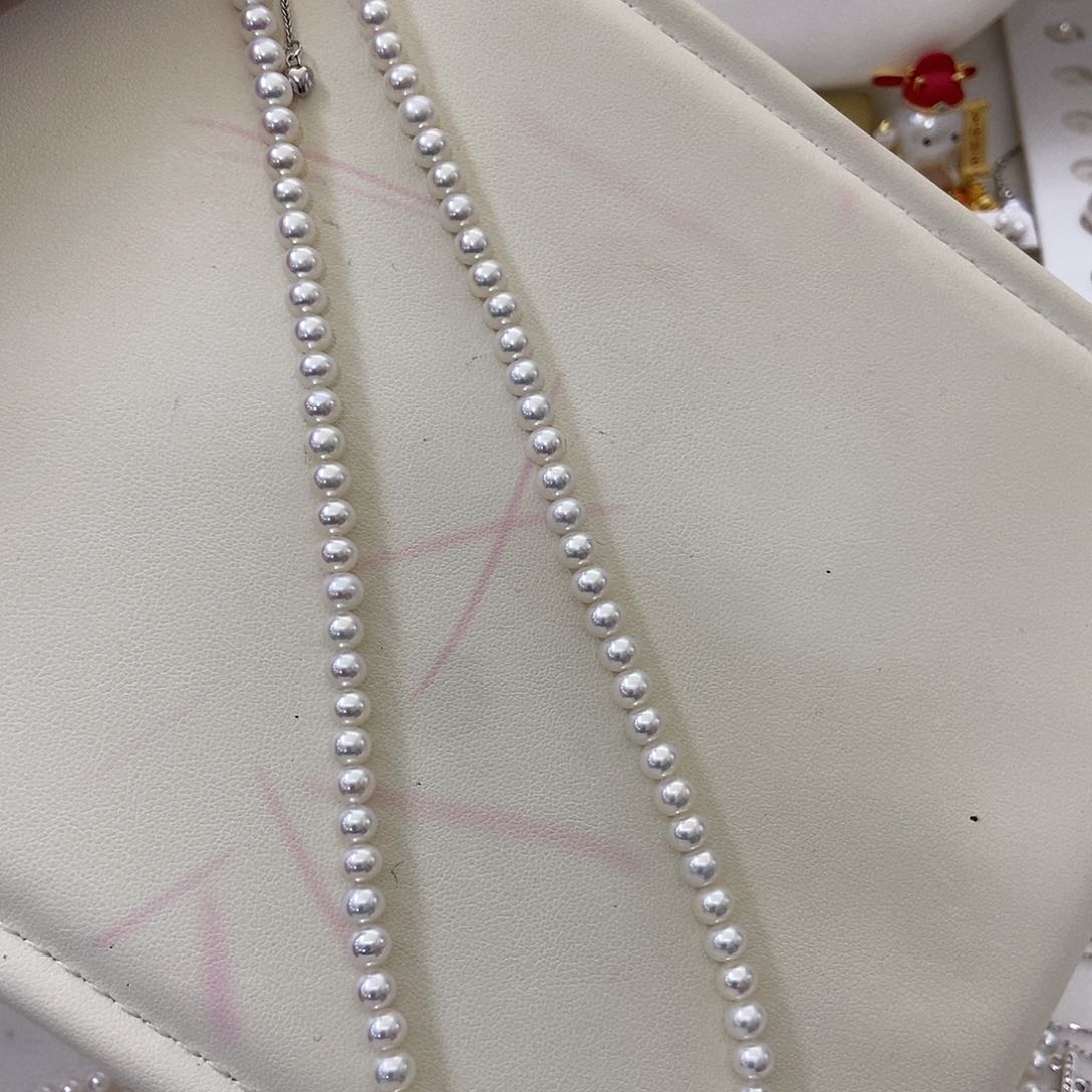 项链银S925镶嵌淡水珍珠