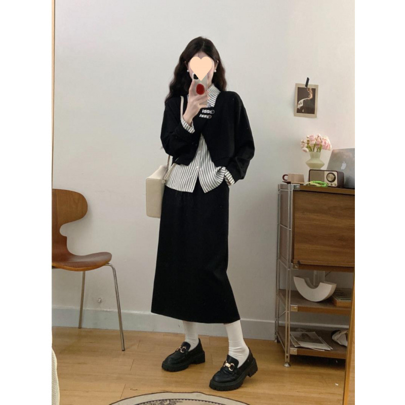 2025秋季胖设计感休闲假两件卫衣+半身裙两件套套装舒服胖瘦都可