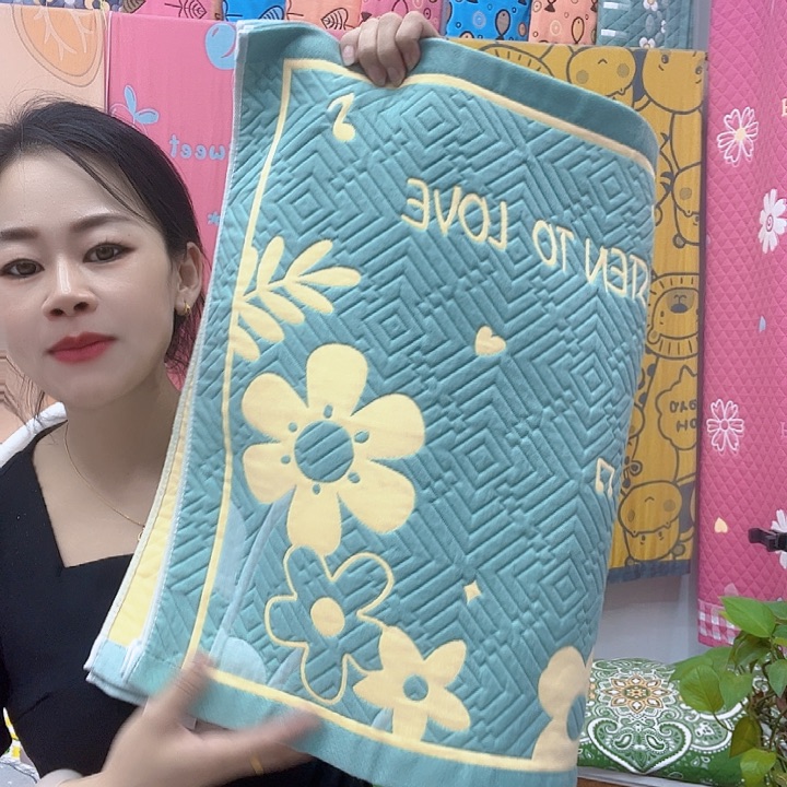 棉绿色花环纯棉面料