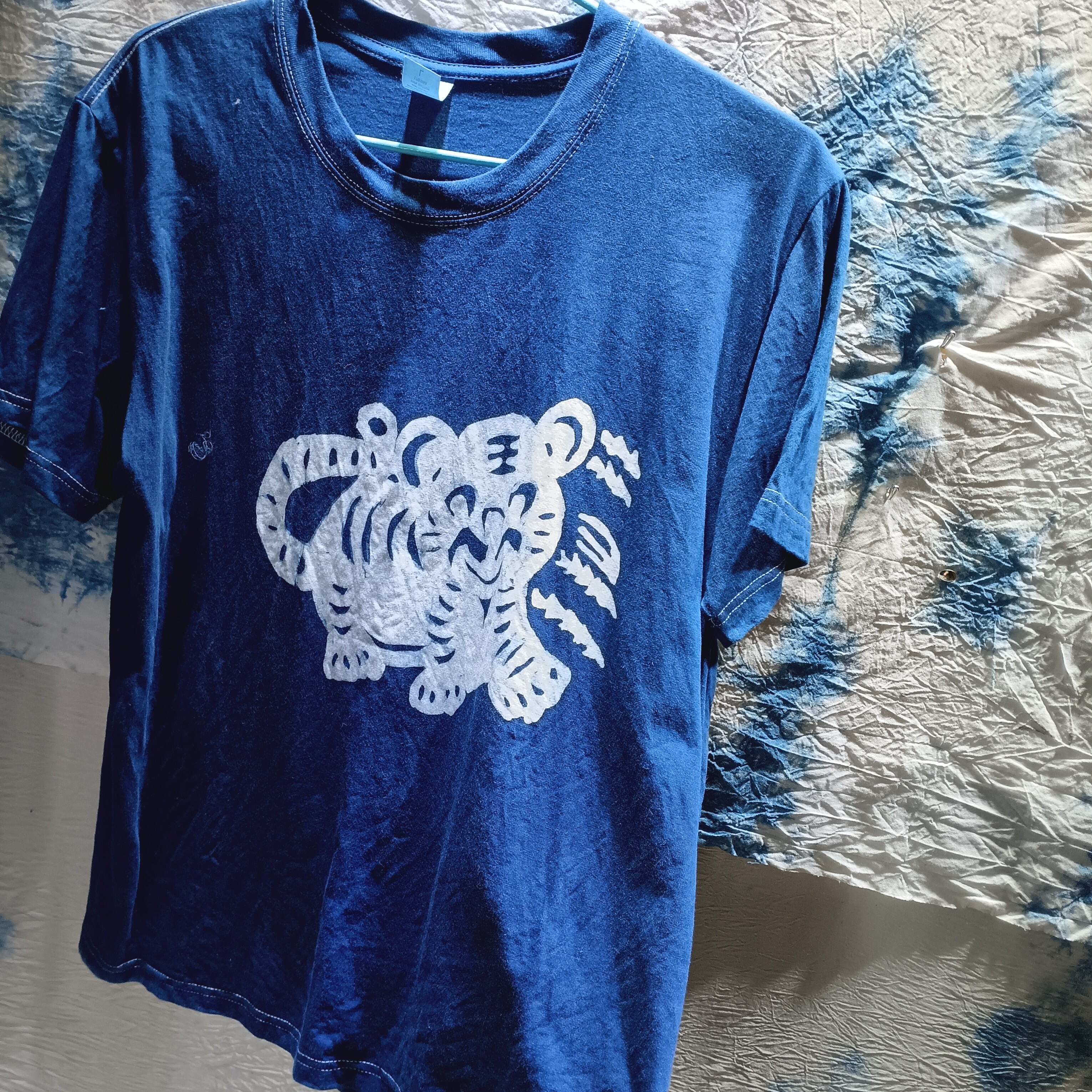 炸福利蜡染T恤短袖