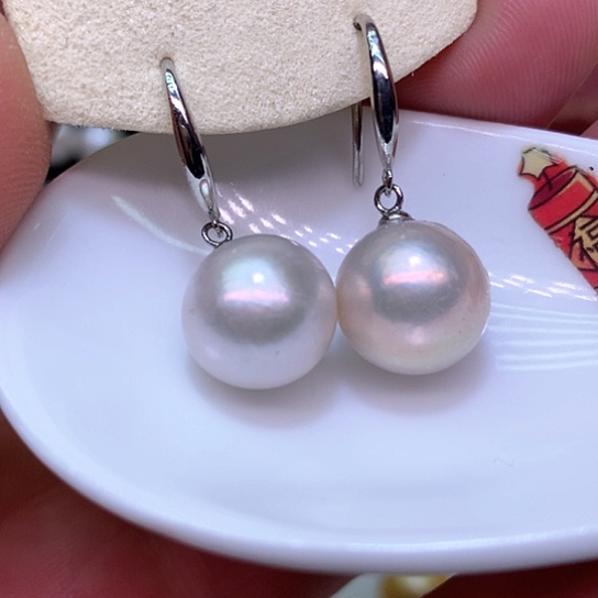 淡水珍珠耳饰银S925镶嵌