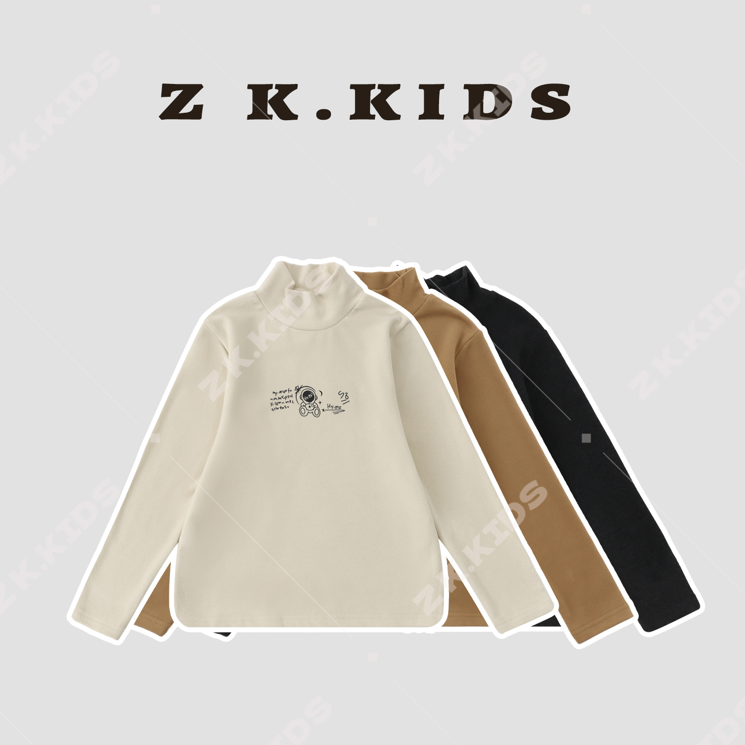 【Z＆K-优选】冬款男童半高领打底衫中大童ZK-122927-122926-122925