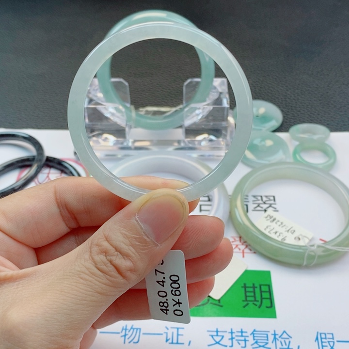 翡翠未镶嵌手镯小叮当手镯47-58圈口