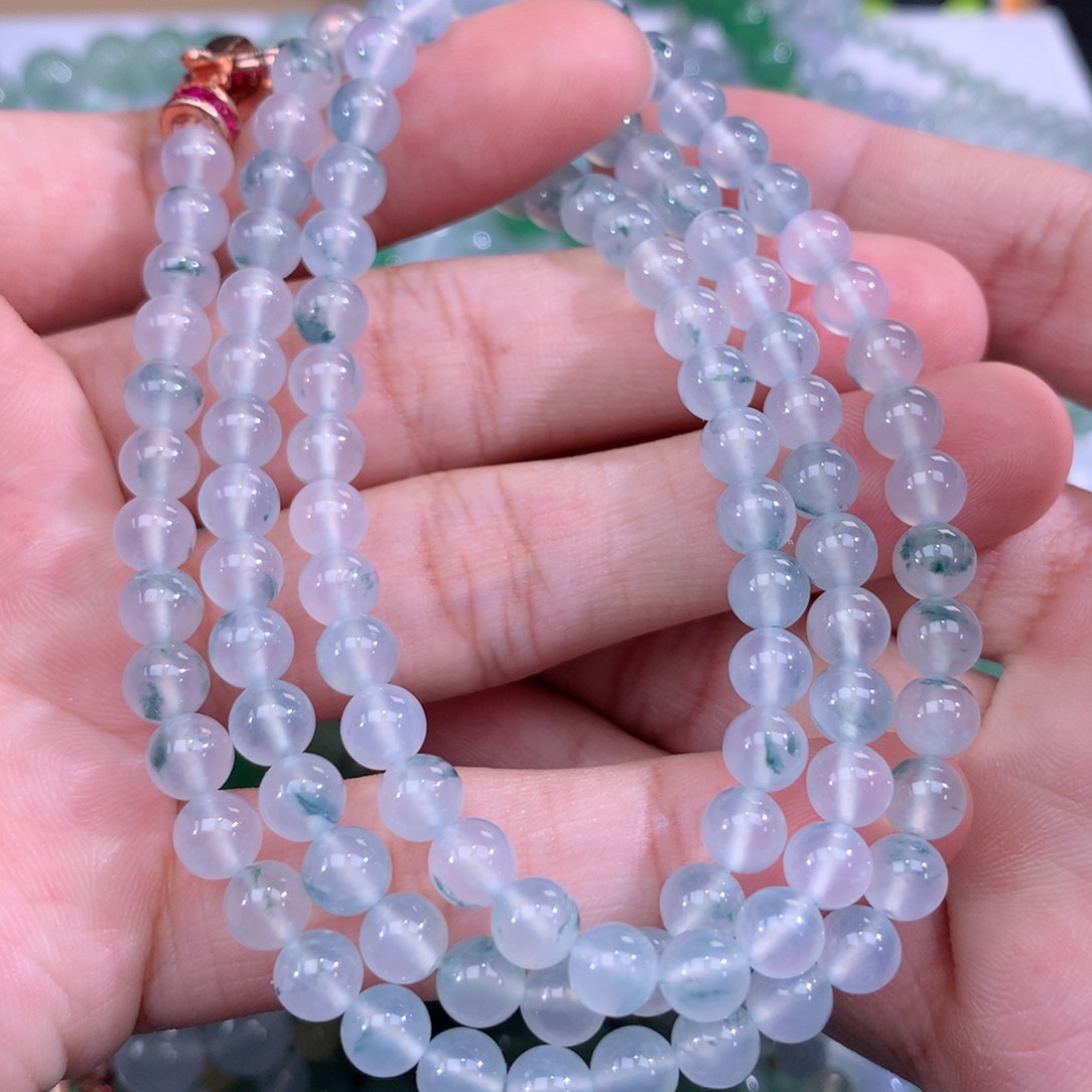 翡翠手链未镶嵌卡6m m