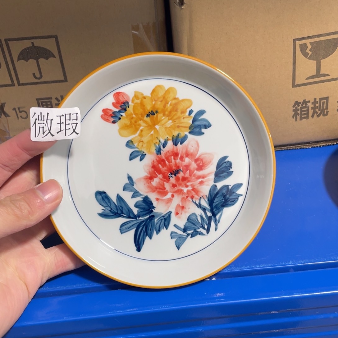 釉下手绘茶具微瑕