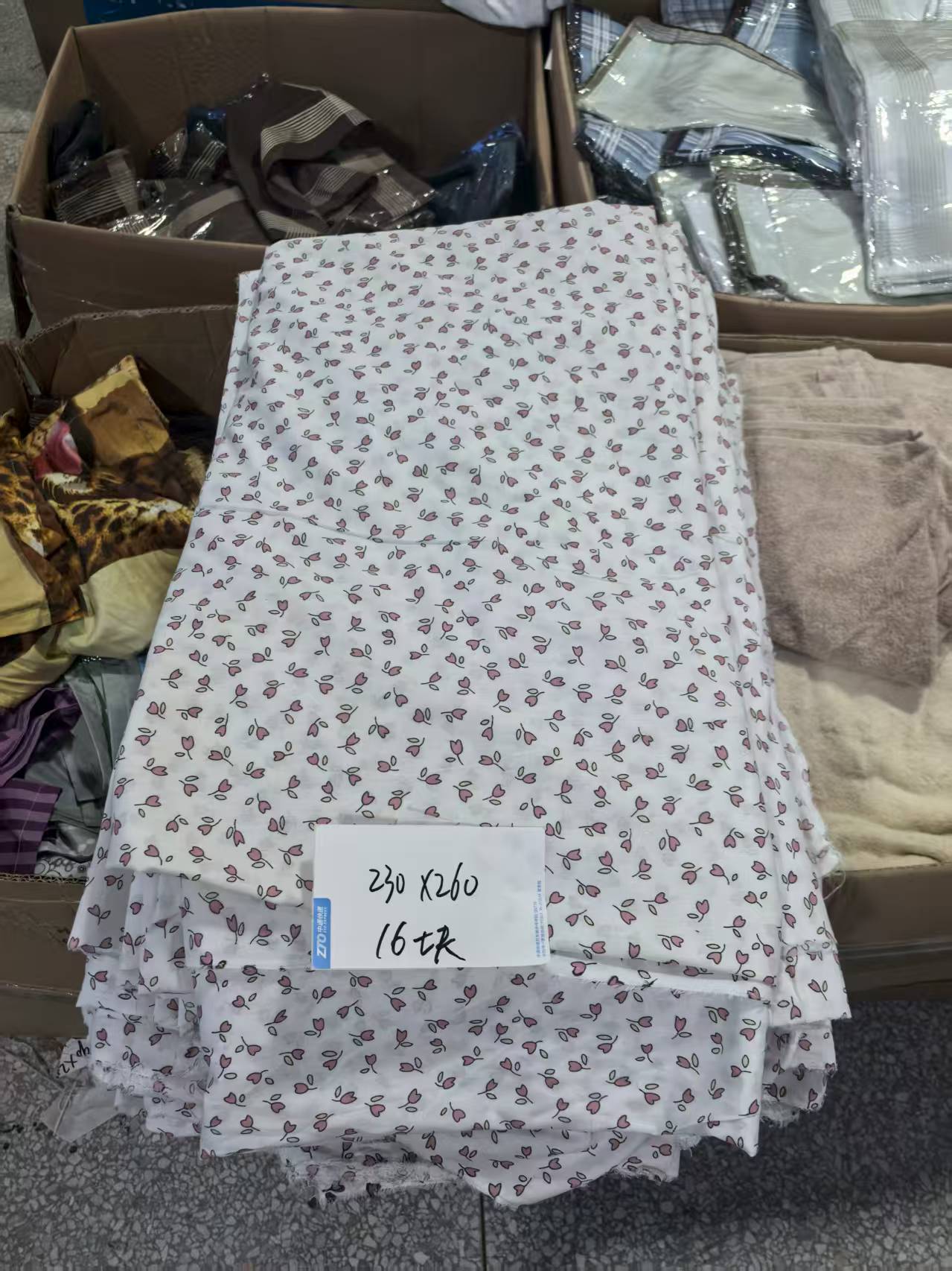 《厚广家》3楼230×260粉色小花全棉布料 发1张