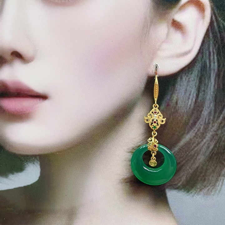 玛瑙/玉髓耳钉合金