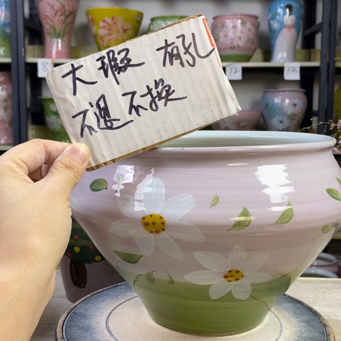 景德镇手工手绘陶瓷花盆
