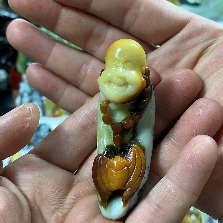蛇纹石玉手把件未镶嵌鹏**里
