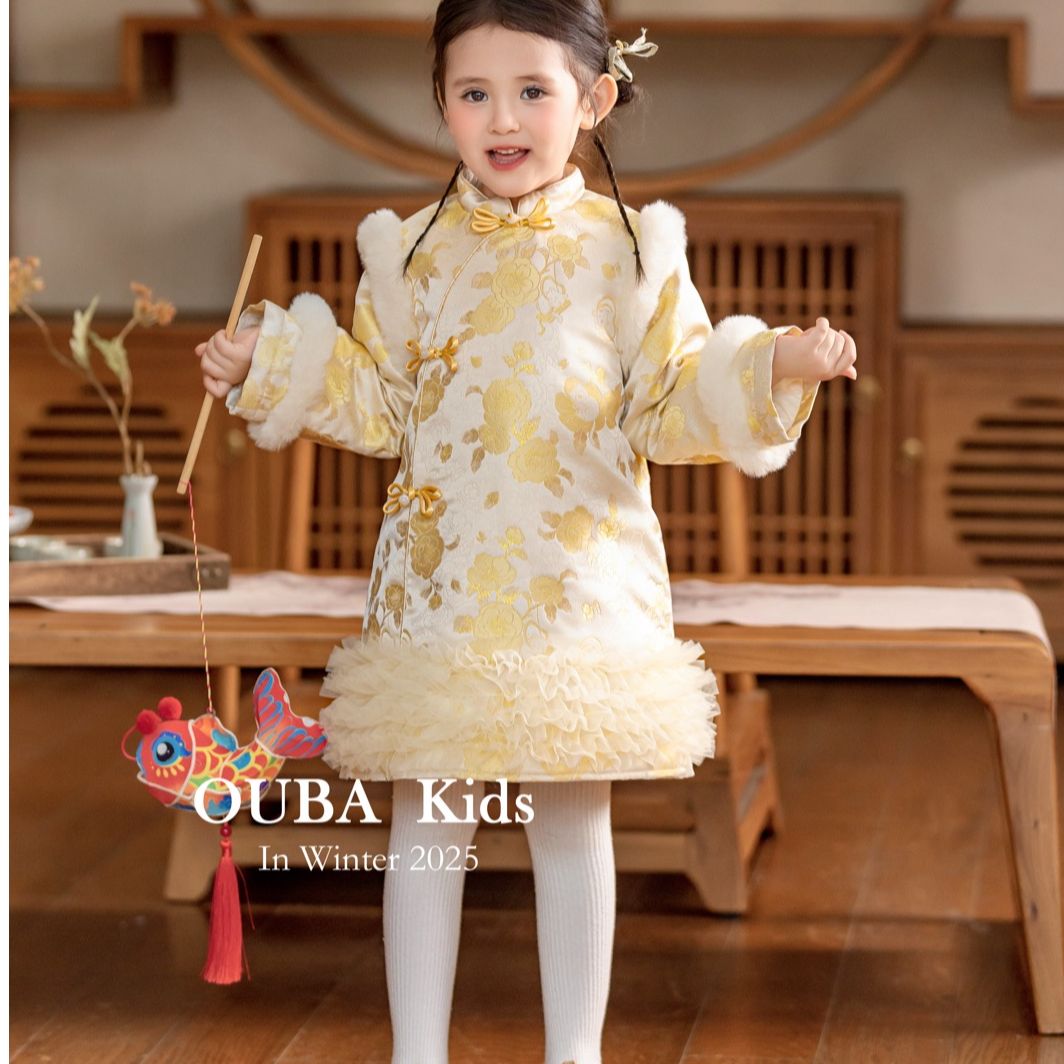女童新款上新儿童旗袍连衣裙汉服2025时尚高货年服D258196