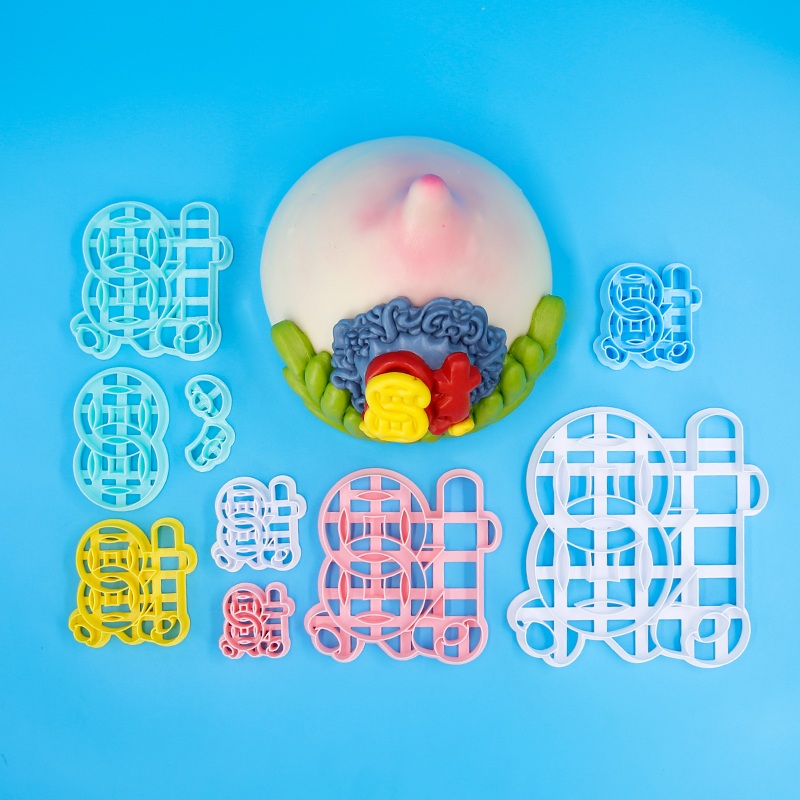 原创铜钱财字模具字体磨具財花饽饽花馍中式面食字体铜钱财字压模