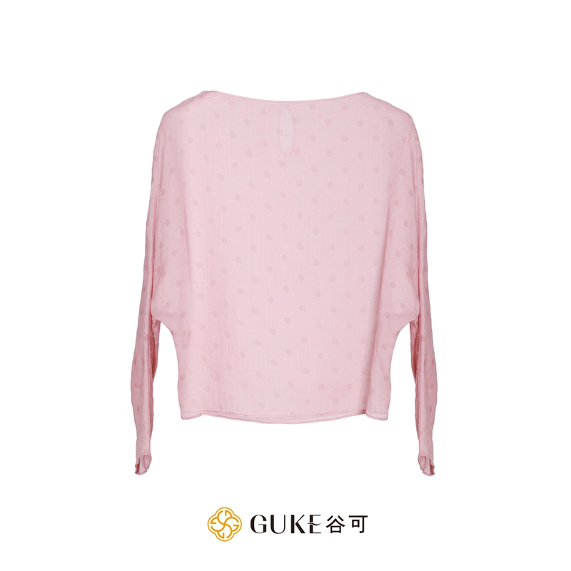 GKE/谷可C1296苎麻衬衫女2025春季新品休闲圆领长袖洋气小衫