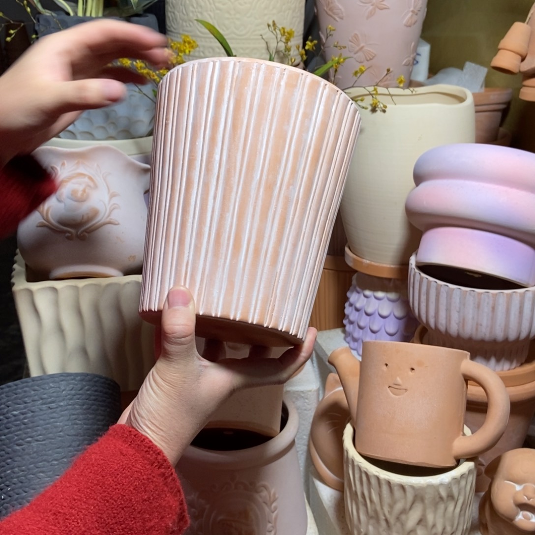15×17复古直纹盆1个