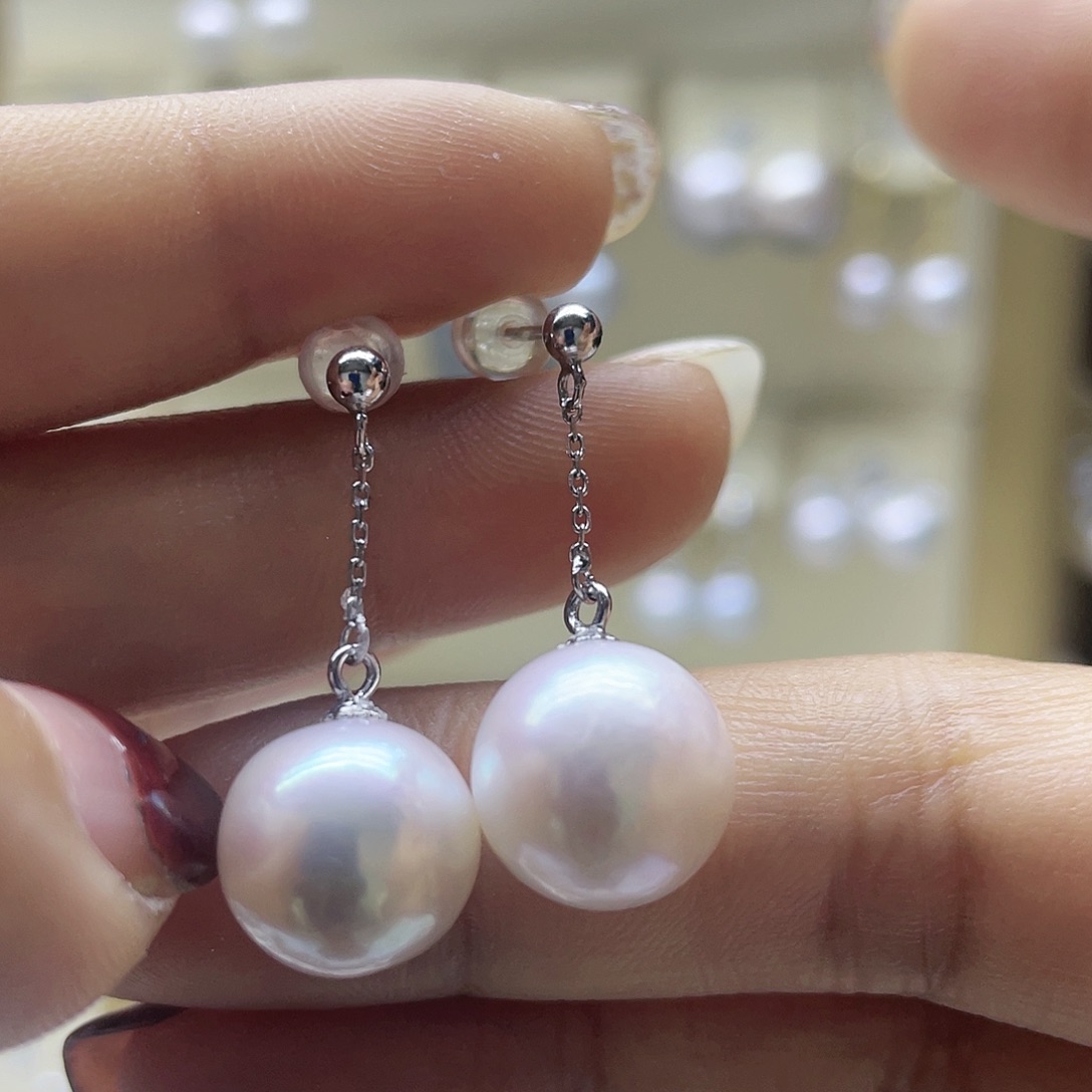淡水珍珠耳饰银S925镶嵌
