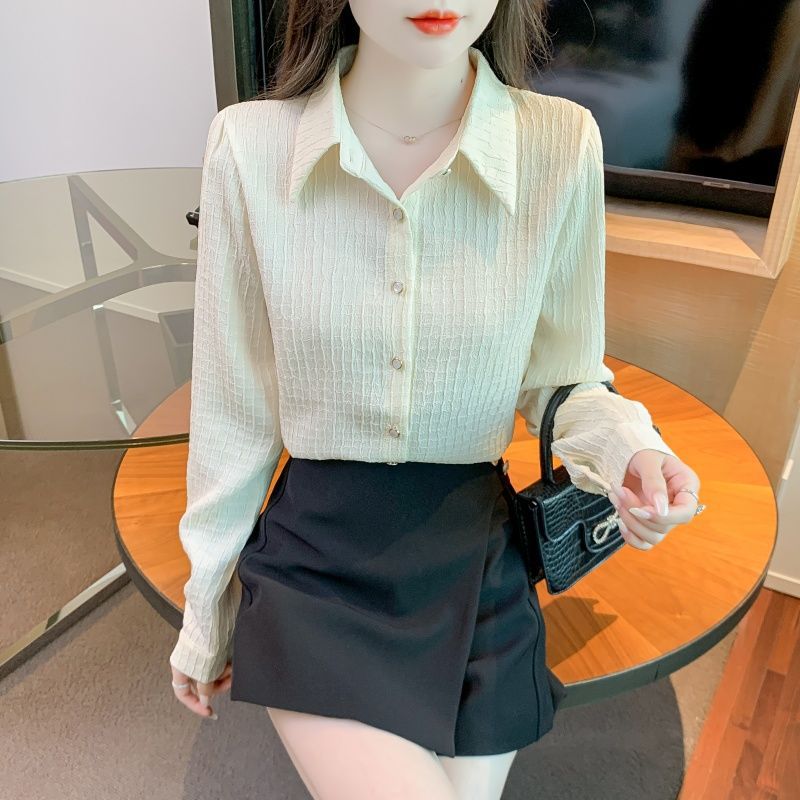 雪纺衬衫女长袖春秋季2024年新款设计感小众气质职业女士衬衣上衣