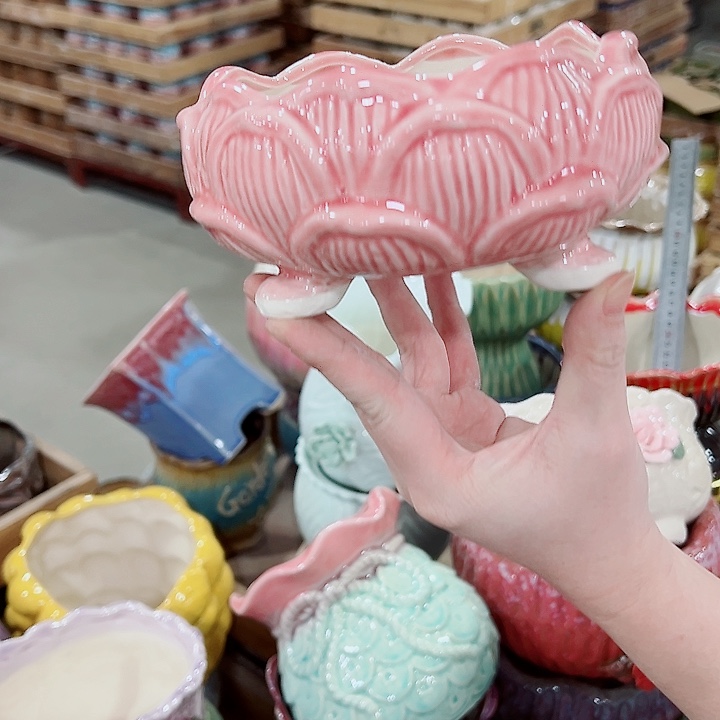 有孔，凑单福利满10元发货陶瓷多肉花盆！