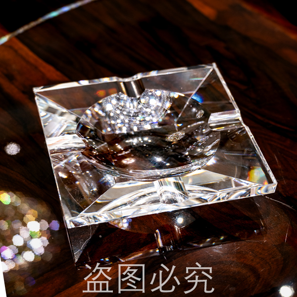 【雪茄缸-白】书桌办公桌餐桌边角茶桌高档艺术水晶琉璃摆件AJ05853