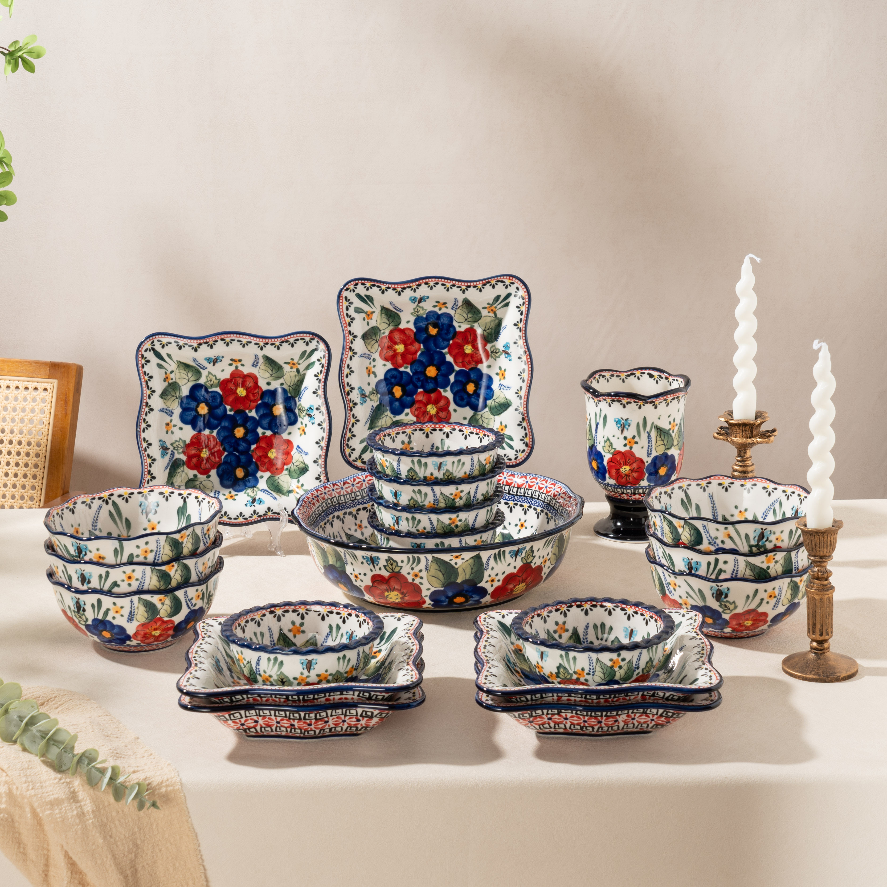 套装新疆包邮【花之艳】手绘家用加厚防烫装法式套装