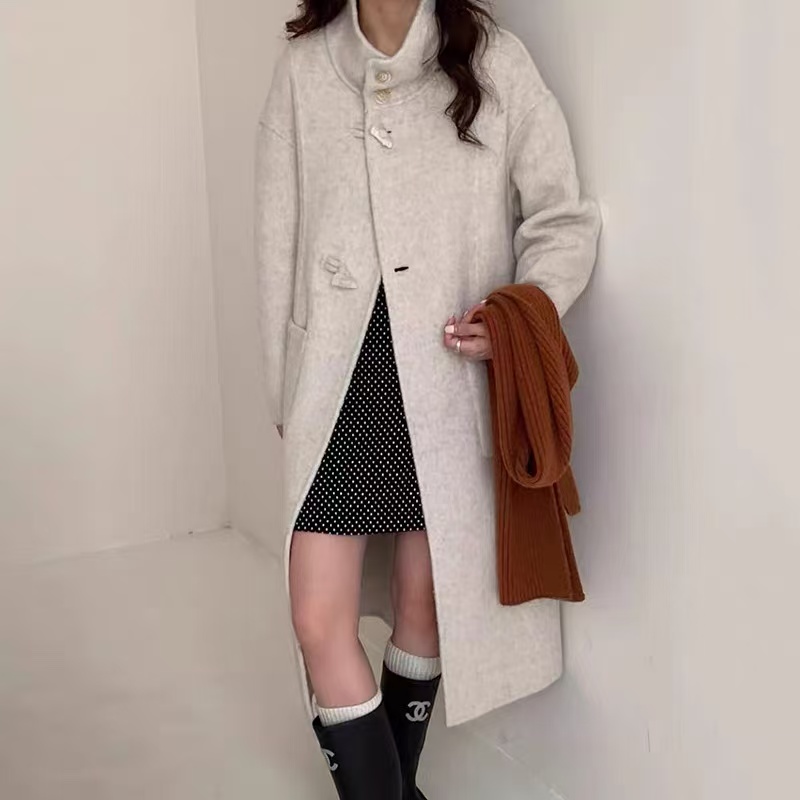 无印心匠k1251秋冬中长款宽松百搭羊毛外套 A027