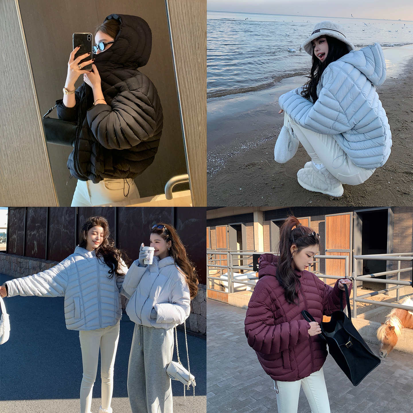 “排骨鹅绒服”90白鹅绒 时髦博主龟背连帽鹅绒羽绒服！