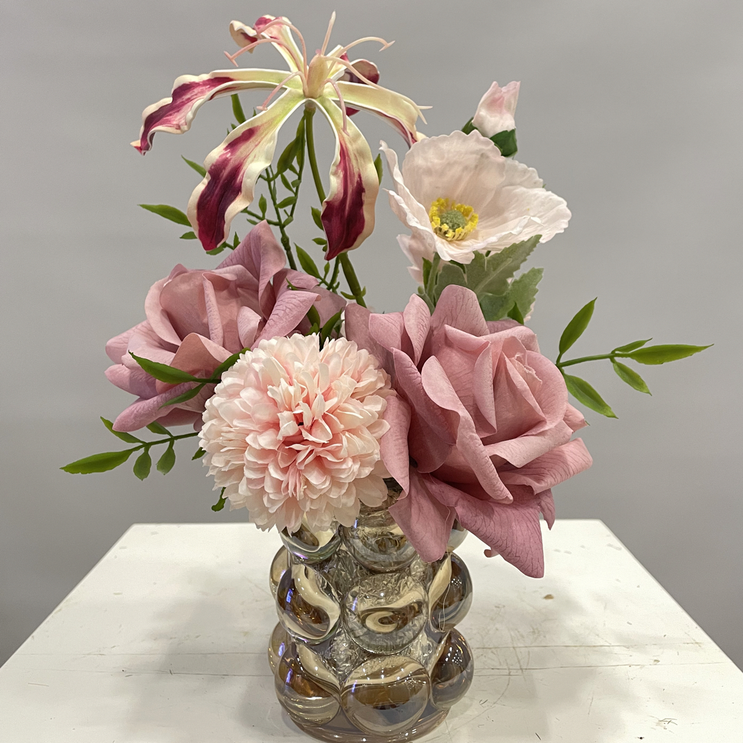 【菲娅】试试看 手感的 用于桌面梳妆台办公室装饰仿真花束摆件