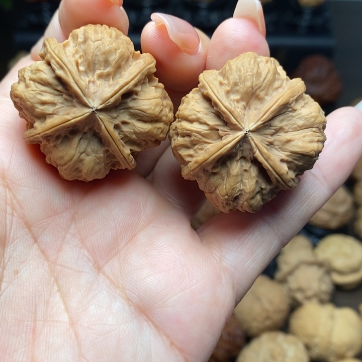 吊坠文玩核桃菊花四棱