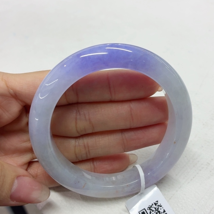 翡翠未镶嵌手镯56.4紫罗兰