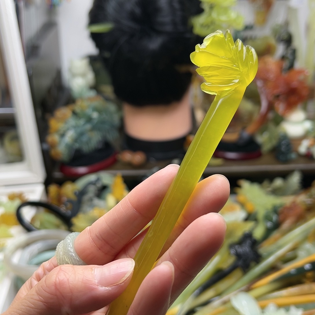 蛇纹石玉发饰未镶嵌