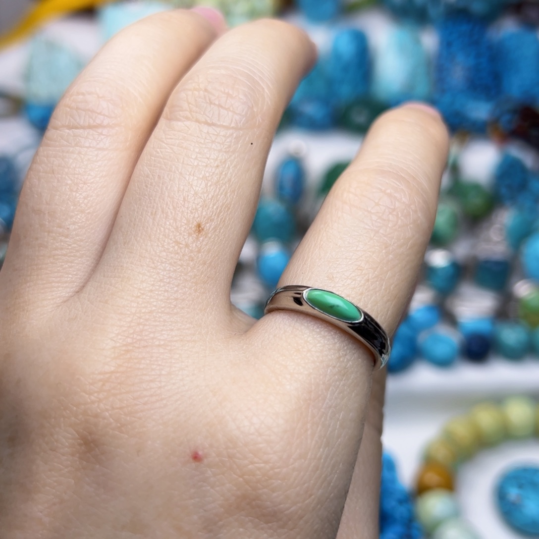 绿松石珠宝奇石银S925镶嵌