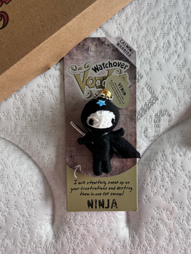 潮玩手工DIY编制巫毒娃娃缠线玩偶公仔挂件（带故事卡）-忍者（蓝星）