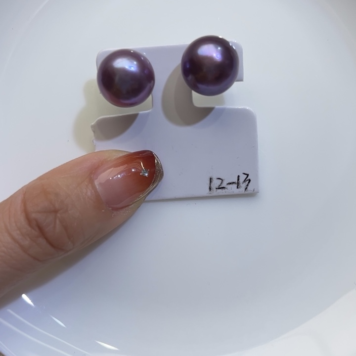 淡水珍珠耳饰银S925镶嵌v****a