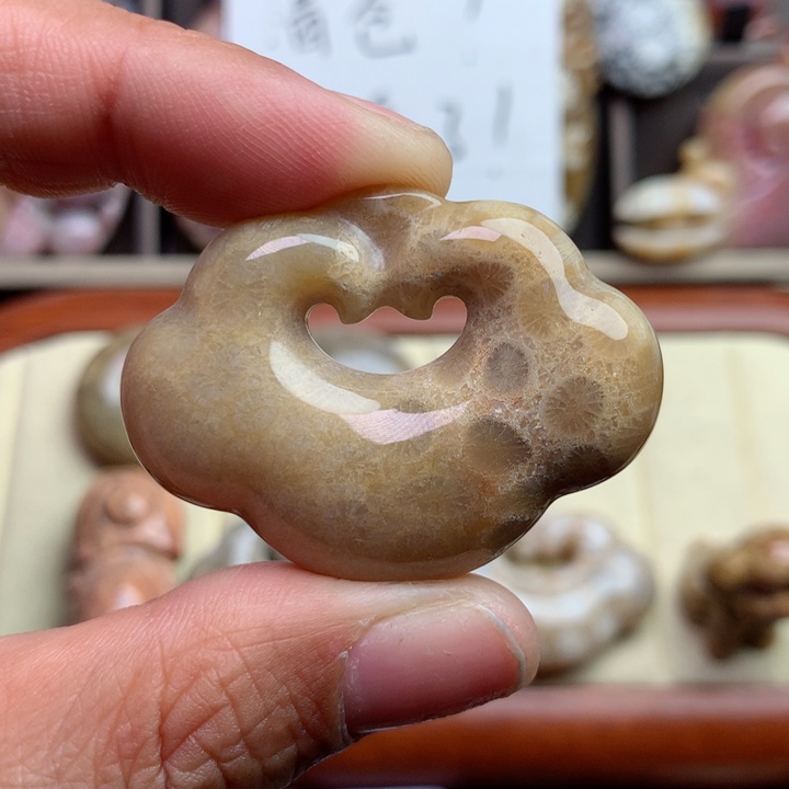 硅化珊瑚（珊瑚玉）颈饰未镶嵌