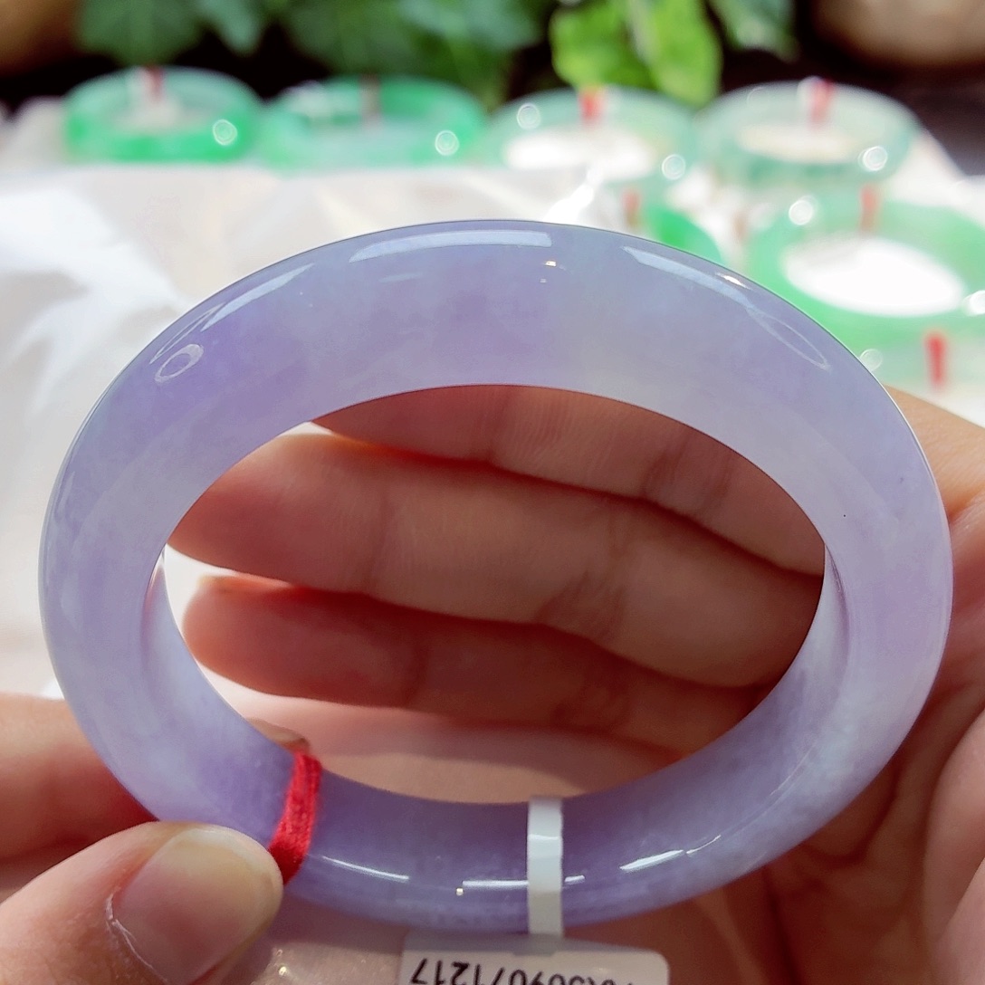 翡翠未镶嵌手镯冰冰紫仙女镯68-03