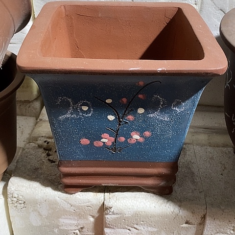 红陶中国宜兴紫砂花盆，