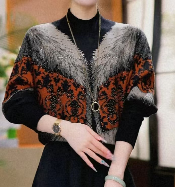 【雪韵】冬季新款抗起球针织羊毛衫减龄洋气宽松女士气质时尚妈妈装