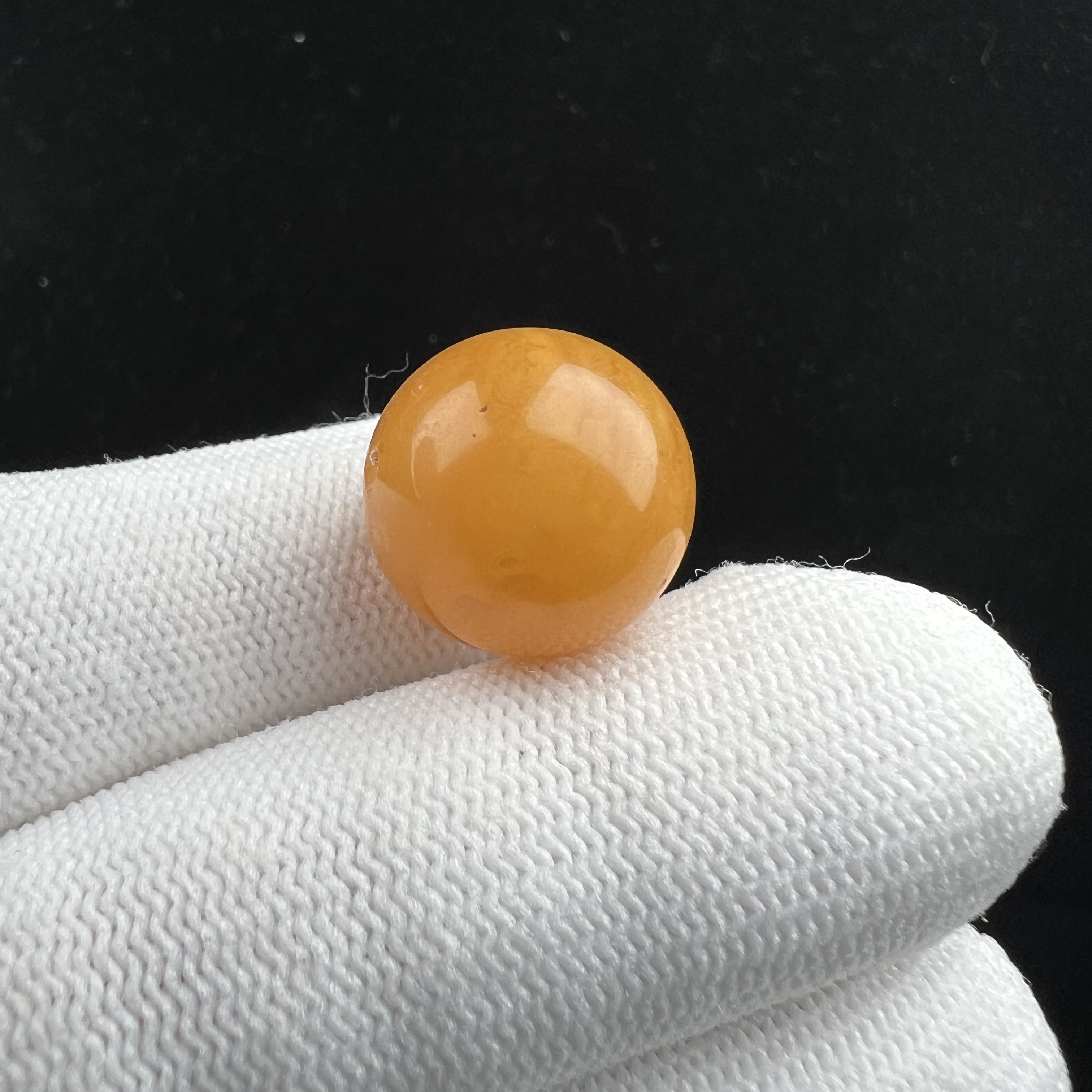 B1395天然蜜蜡瑕疵特价 鸡油黄圆珠17.5mm支持鉴定假一罚十