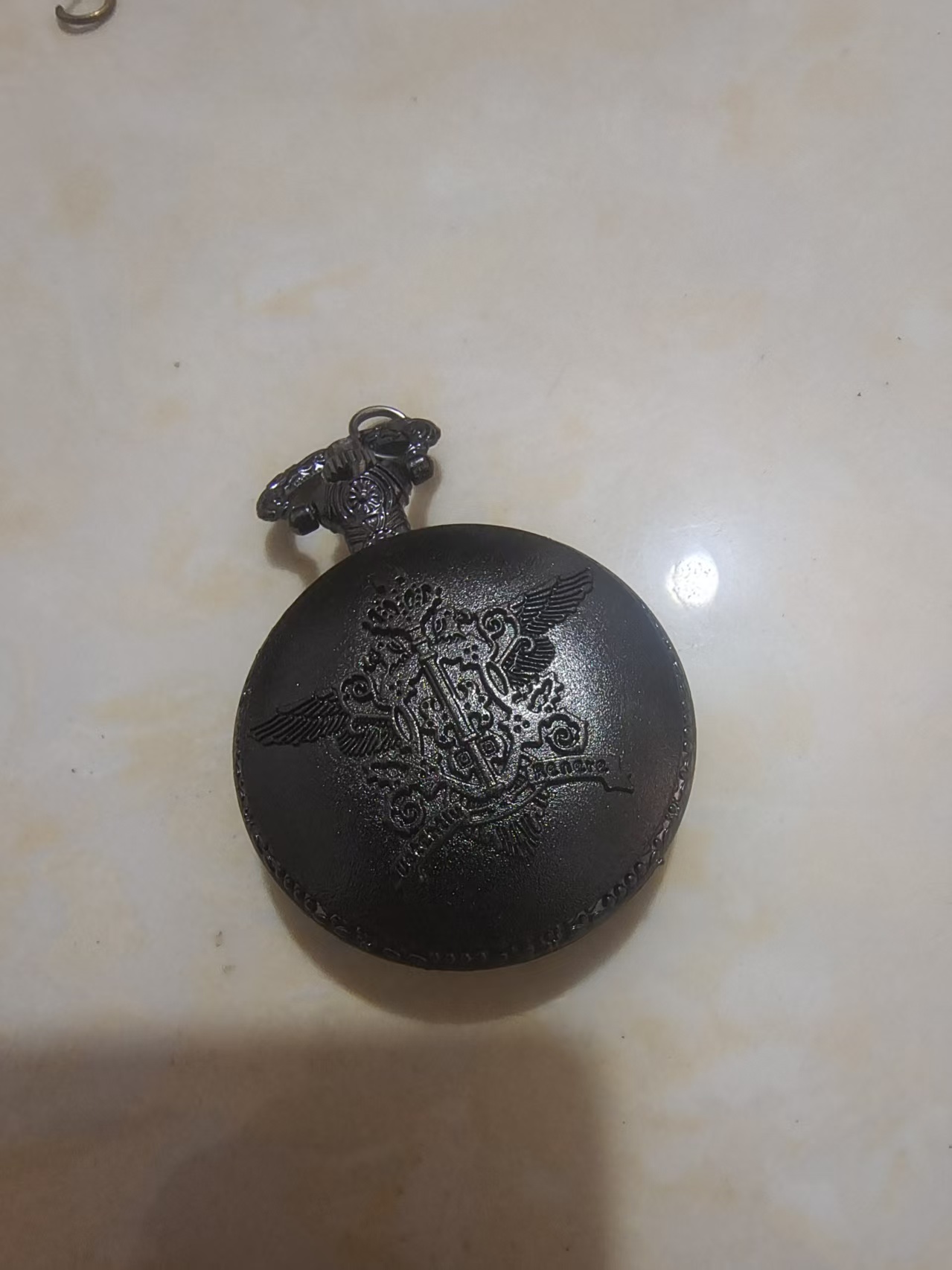 大号黑色魔法棒石英怀表直径4.7CM创意复古款式