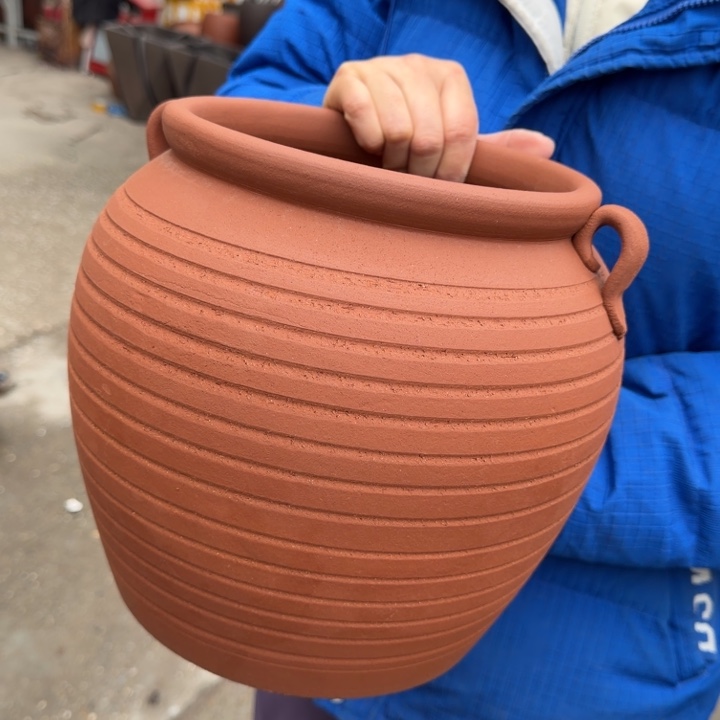 紫砂花盆口21高25宜兴紫砂 