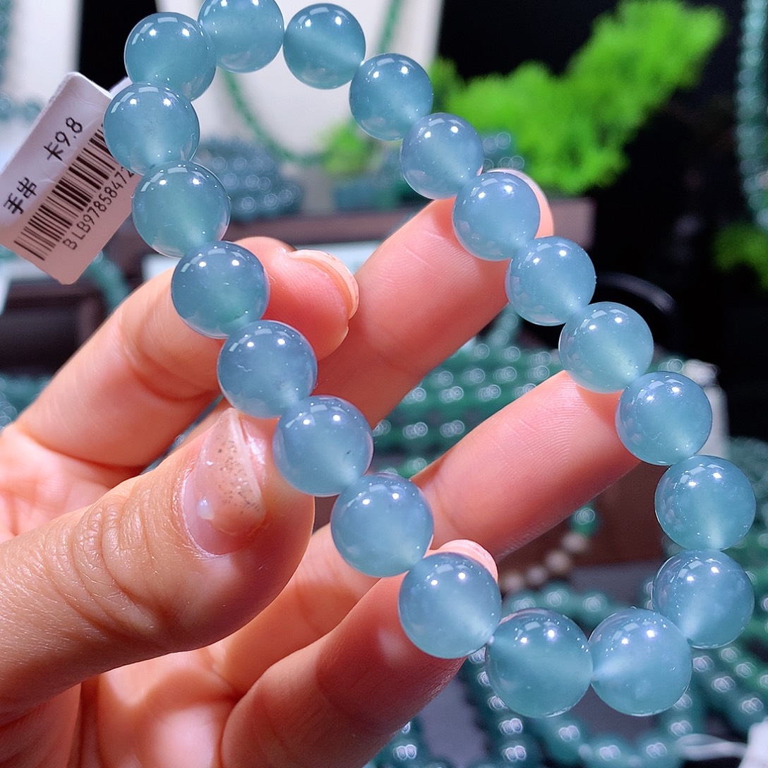 翡翠未镶嵌手链天然a货翡翠手串10mm