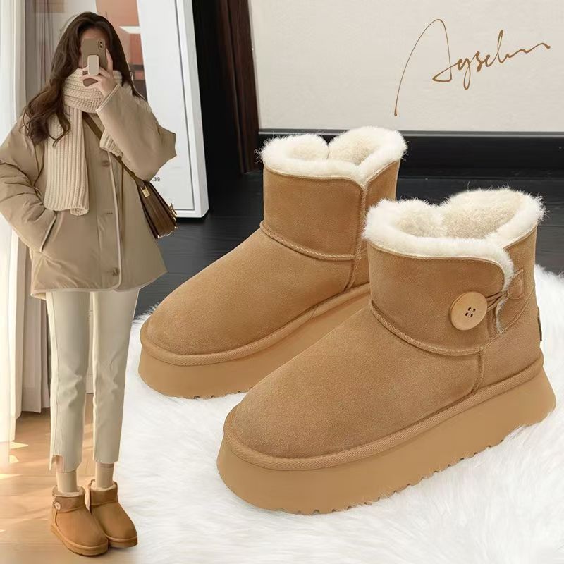 冬季保暖时尚雪地靴配饰扣雪地靴雪地靴厚底N2515